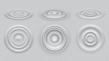 Ripple water wave top view realistic 3d set vector