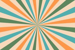 Retro carnival rays background, nostalgic sunburst vector