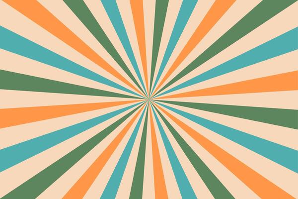 Retro carnival rays background, nostalgic sunburst