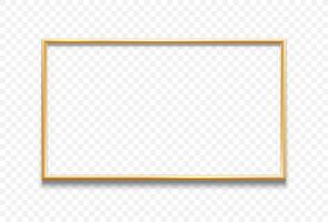 Golden frame, isolated realistic 3d border vector