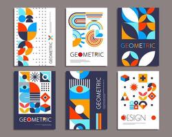 Abstract modern Bauhaus geometric pattern template vector