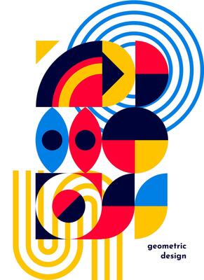 Abstract Bauhaus geometric pattern posters