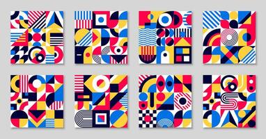 Abstract square bauhaus geometric pattern vector