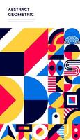 Abstract template poster with Bauhaus pattern vector