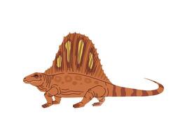 Dinosaur cartoon character Dimetrodon dino reptile vector