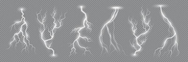 Lightning effect, flash strike, thunder bolt spark vector