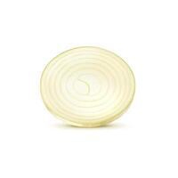 Isolated realistic yellow raw onion slice, 3d vector