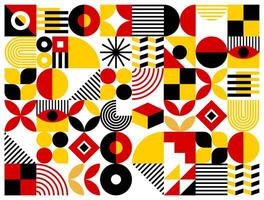 Modern geometric black, red and yellow pattern vector