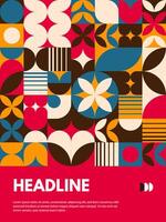 Modern abstract poster with geometric pattern vector
