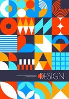 Modern business poster with geometric pattern vector
