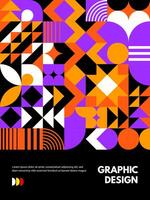 Modern abstract poster with geometric pattern vector