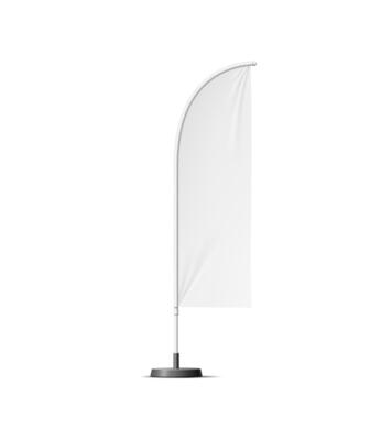 Realistic , beach flag feather-like promo display