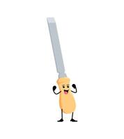 Cartoon funny chisel diy and repair tool character vector