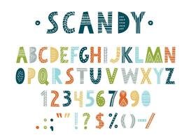 Scandinavian font, nordic type, english alphabet vector