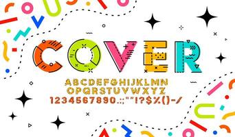 Outline geometric font, modern abstract line type vector