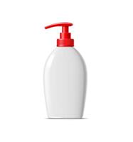 Realistic soap bottle, pump container mockup vector