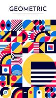 Abstract template poster with geometric pattern vector