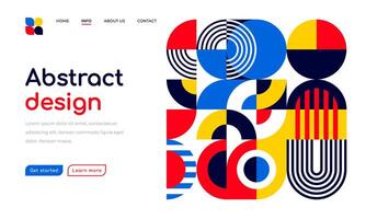 Landing page template, abstract geometric pattern vector