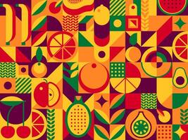 Abstract fruit modern geometric pattern vector