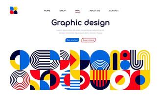 Landing page, abstract geometric pattern border vector