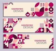 Modern abstract geometric pattern banners set vector
