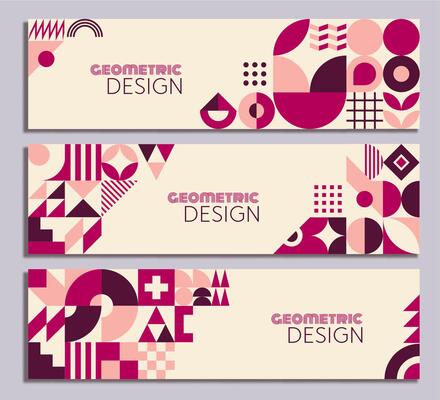 Modern abstract geometric pattern banners set