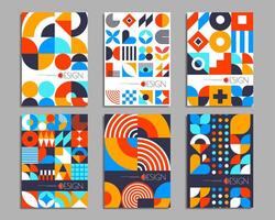 Modern business posters with geometric patterns vector