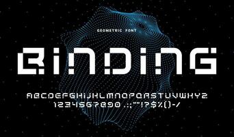 Modern geometric font, abstract tech ABC type vector