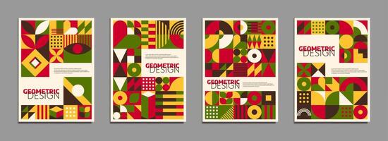 Posters with mexican motif of geometric pattern vector