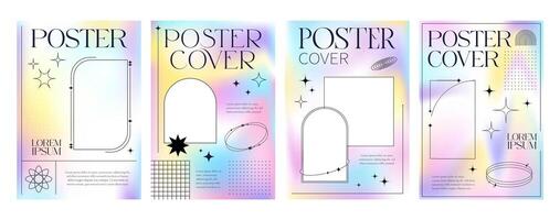 Abstract aesthetic hologram gradient background vector