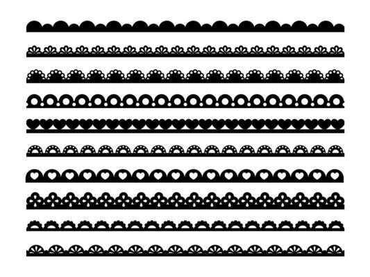 Scallop edge lace borders and dividers for frames