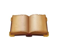 Game book with open pages, ancient paper parchment vector