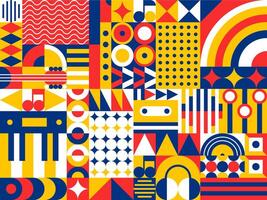 Abstract modern geometric music pattern or tile vector