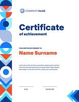 Abstract modern geometric certificate template vector