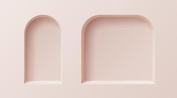 3D wall arch niches or gallery display frames vector