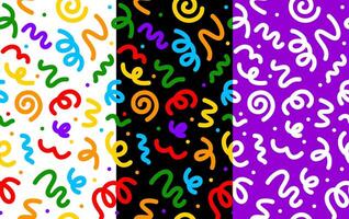 Squiggle line pattern, abstract background vector