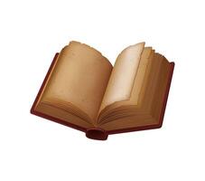 Game book with rugged, beige colored open pages vector