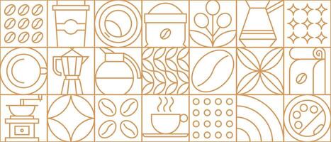 Abstract coffee modern line geometric pattern vector