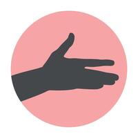 Silhouette of a hand with greeting gesture. illustration vector