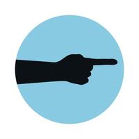 Silhouette of a hand with index finger. Hand pointing finger. illustration vector