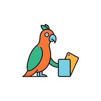 Australian King Parrot learns icon illustration vector