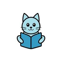 Australian Mist cat reading icon illustration vector