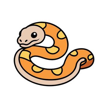 Axanthic Ball Python goes icon illustration vector