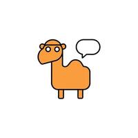 Bactrian Camel speaks icon illustration vector