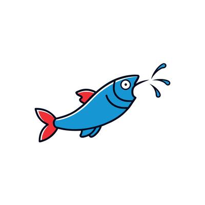 Baiji fish knocks icon illustration