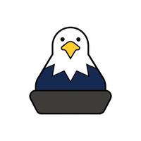 Bald Eagle bird sits icon illustration vector
