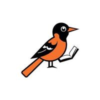 Baltimore Oriole bird learns icon illustration vector