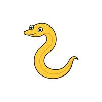 Banana Eel snake goes icon illustration vector