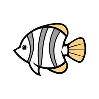 Banded Butterflyfish fish learns icon illustration vector