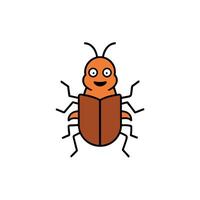 Bark Beetle bug learns icon illustration vector